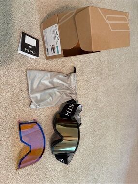 SMITH Goggles with Mirrored and Purple/Blue Interchangeable Lenses